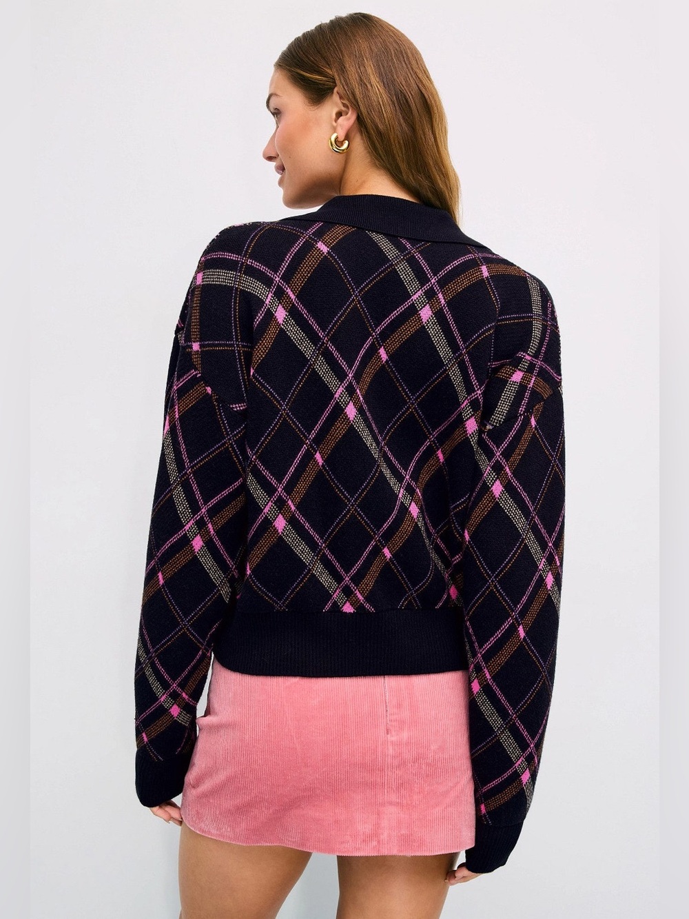 Untitled in Motion Plaid Knit Polo Sweater Sz M. - Picture 2 of 12